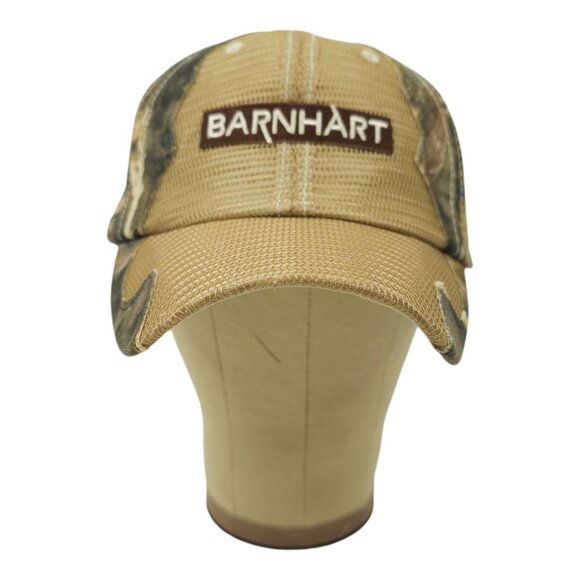 Barnhart Mesh Strapback Cap Tan Camo Curved Brim Hunter Trucker Baseball Hat - Picture 9 of 13
